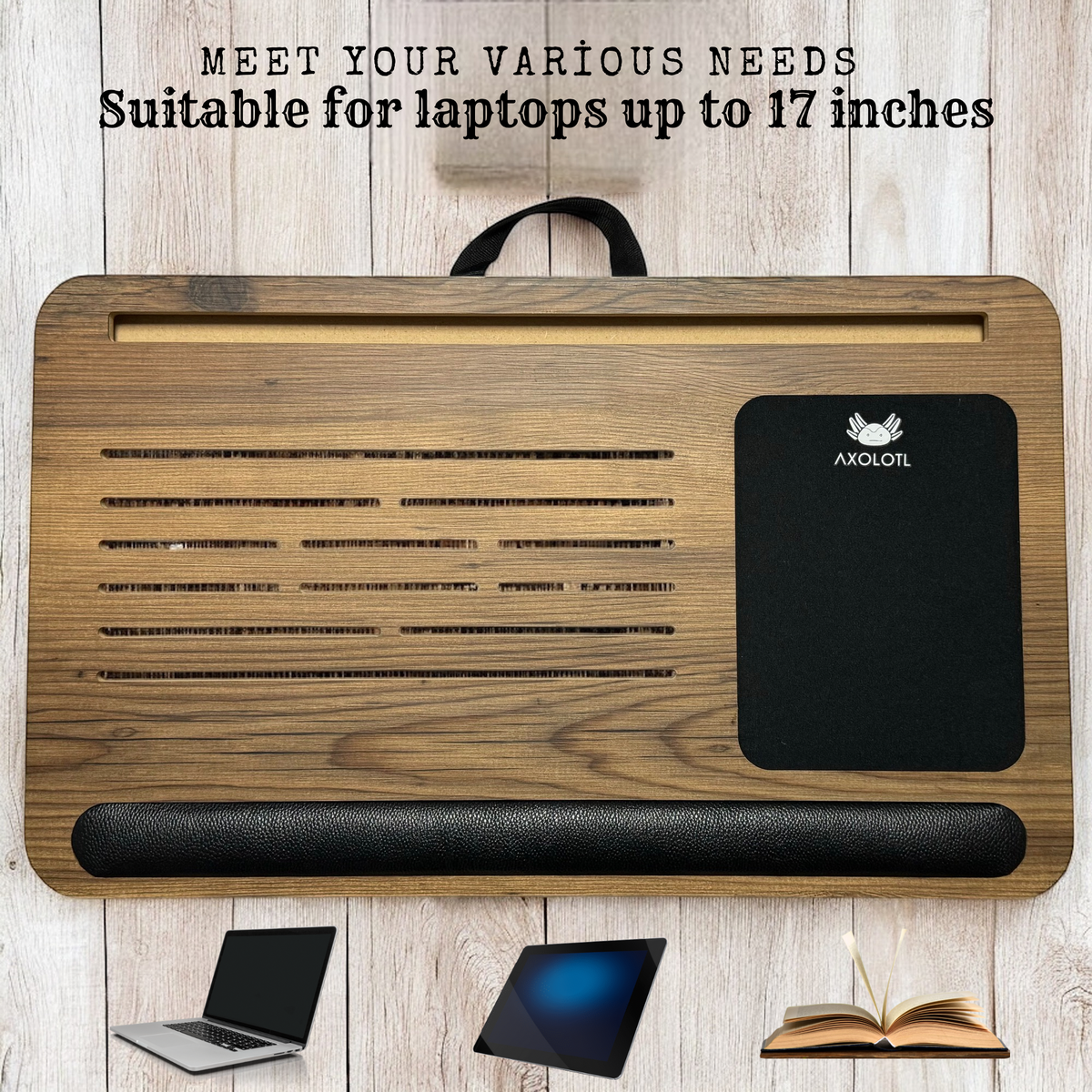 Axolotl Supply Plus Ladin Laptop Stand with Cushion and Fold Away Bed Tray